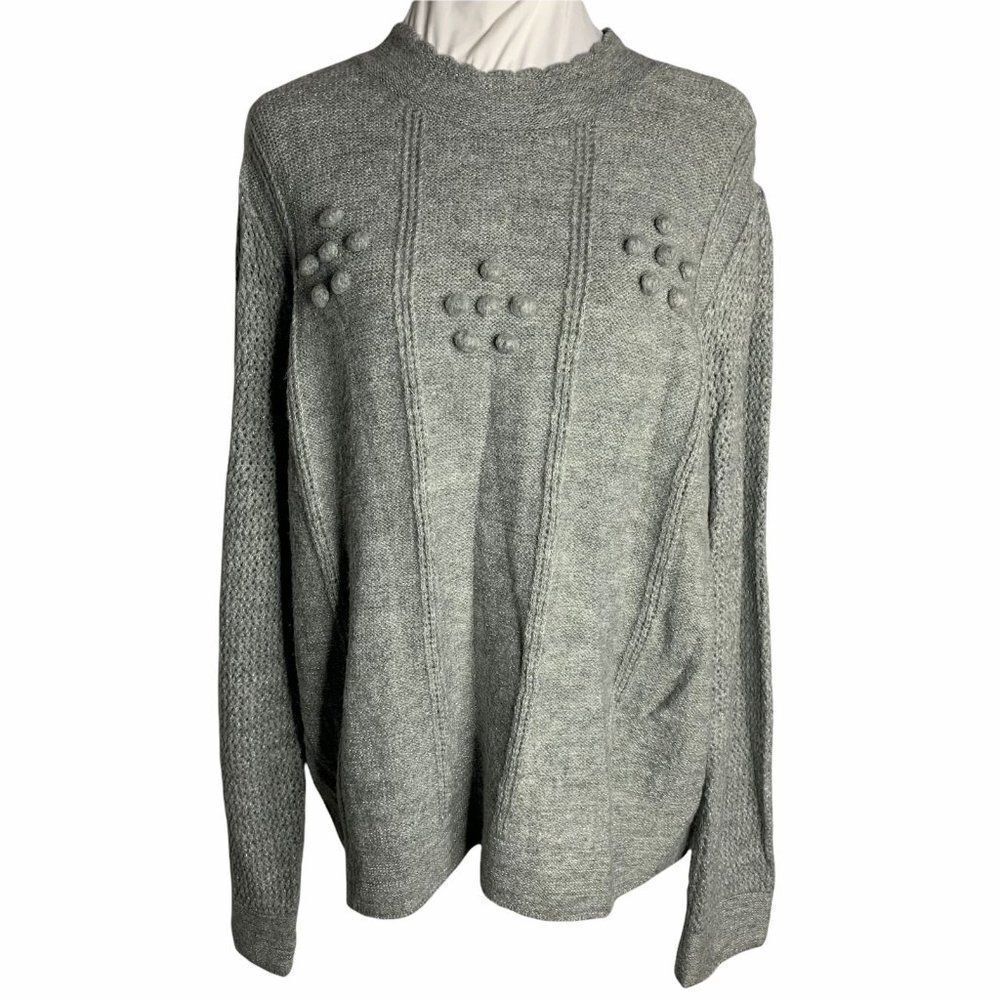 Lauren Conrad Mixed Loose Knit Sweater XXL Grey